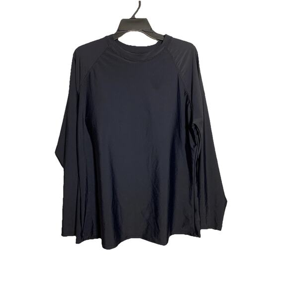 Daci Women’s Long Sleeve Swim Shirt Rash Guard Built in Bra Plus Size 2x Black - Picture 1 of 6